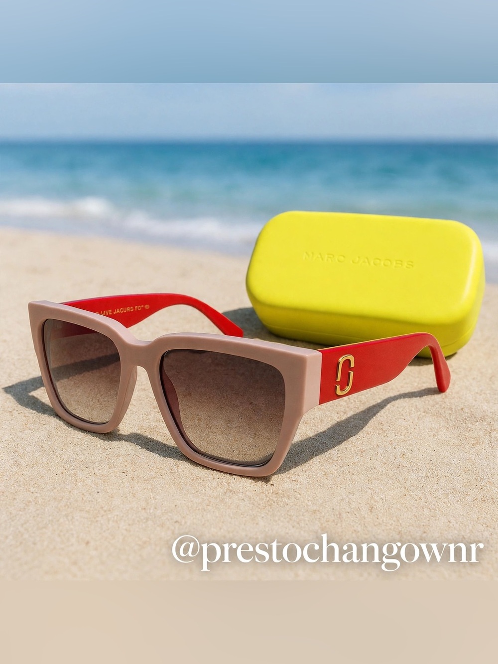 Marc Jacobs MARC 646/S Pink Red Oversized Sunglasses With Case